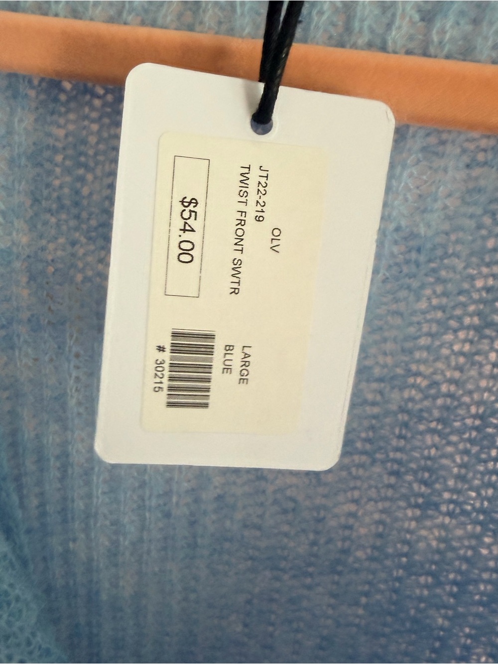 Olivaceous Baby Blue Twist Front Cropped Top | Large | NWT | Fuzzy Knit Crop - Picture 5 of 10